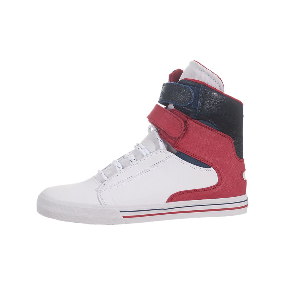 Baskets Montantes Supra Society Multicolore White/Red-Navy-White Homme | MKT-16958119